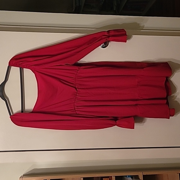 Shein Curve Red Long Puff Sleeve Dress - 3XL - Picture 3 of 4